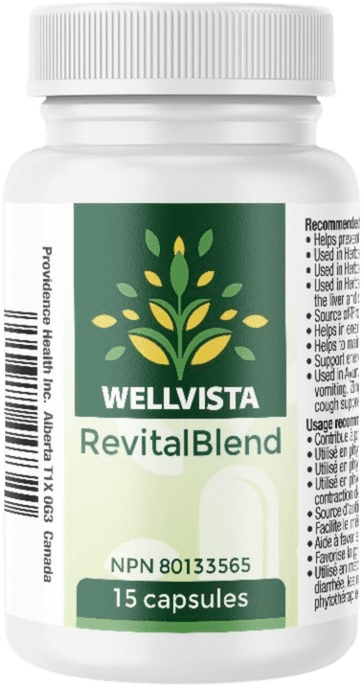 RevitalBlend supplement bottle with natural ingredients