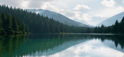 Canadian mountain lake landscape